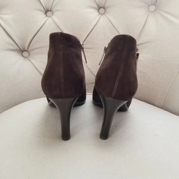 Aquatalia Brown Suede Leather Heeled Ankle Boots | 10 - Picture 6 of 9